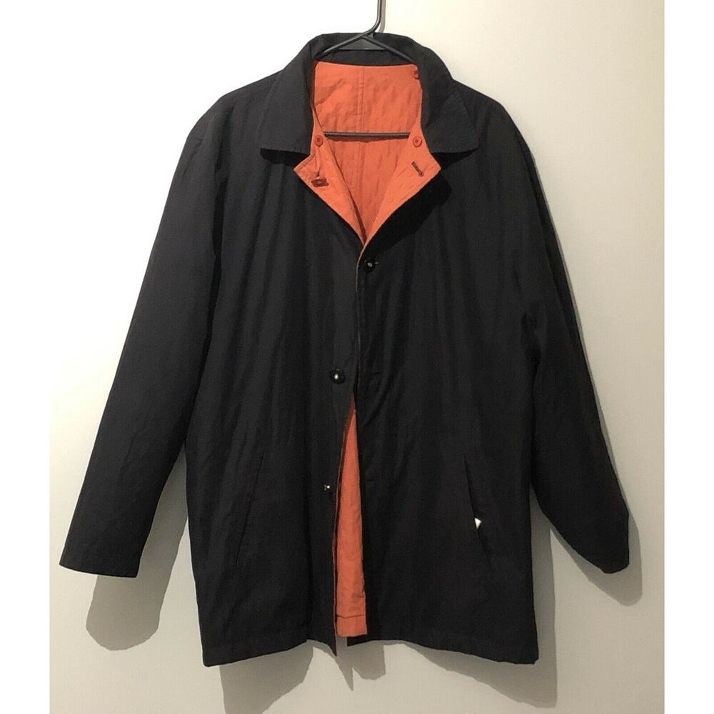 PAK-A-JAK L Salmon/Black Reversible Quilted Hooded‎ Jacket VERY NICE!